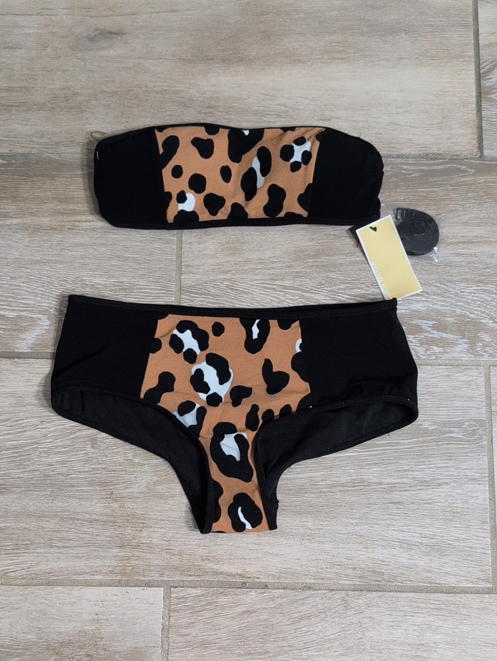 NWT Michael Kors Animal Print Bandeau High Waist Bikini